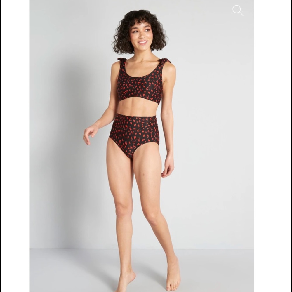 NWOT ModCloth Tanya Crop Bikini Top &‎ Clarice High-Waisted Bikini Bottom (SET)